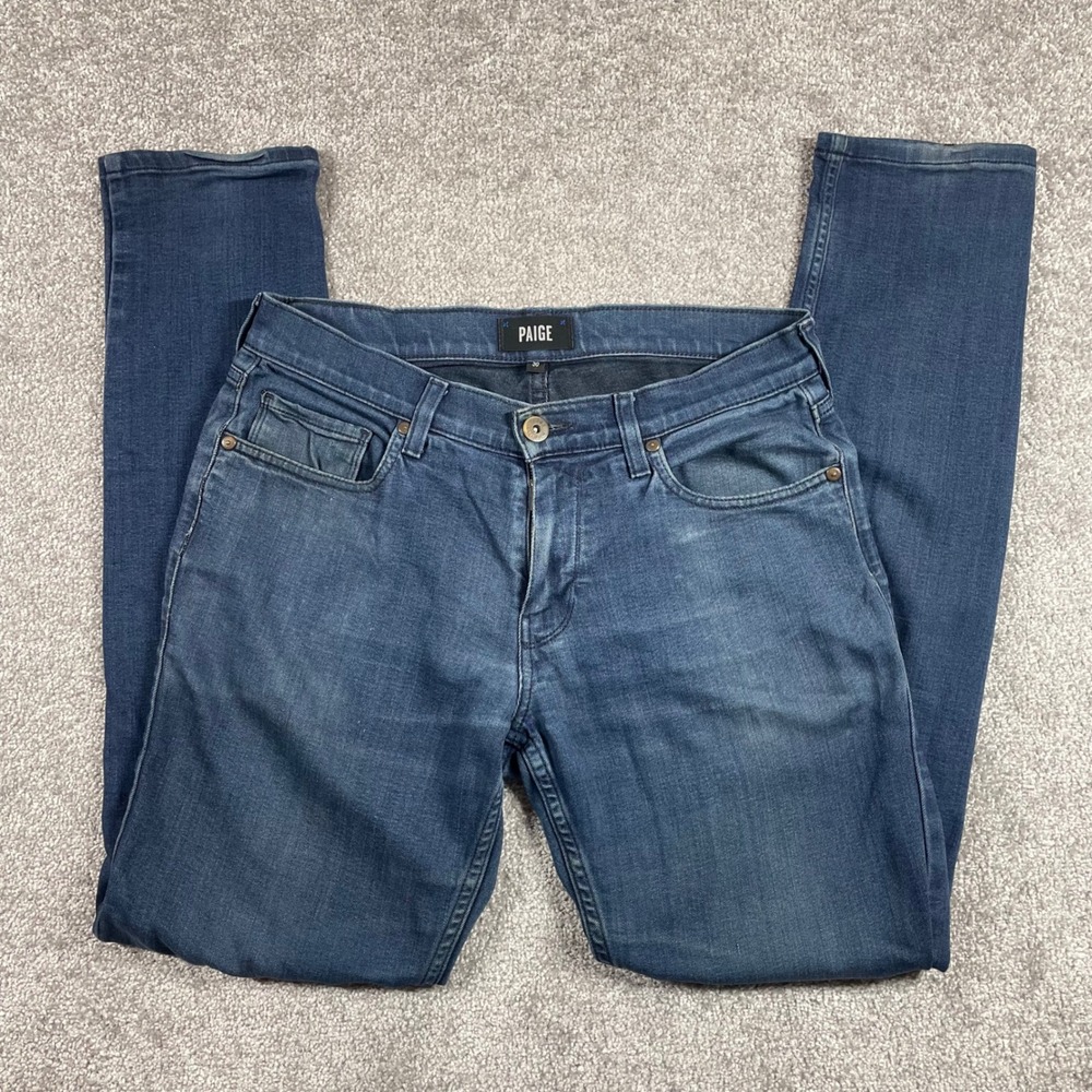 PAIGE Lennox Jeans Mens‎ 30 x 32 Slim Fit Skinny Denim Stretch Blue